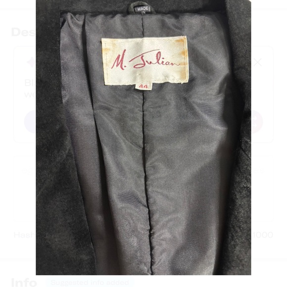 Vintage M. Julian Leather Moto Bomber Jacket 100% Leather, 80s/90s Era Sz 44 - Picture 9 of 9